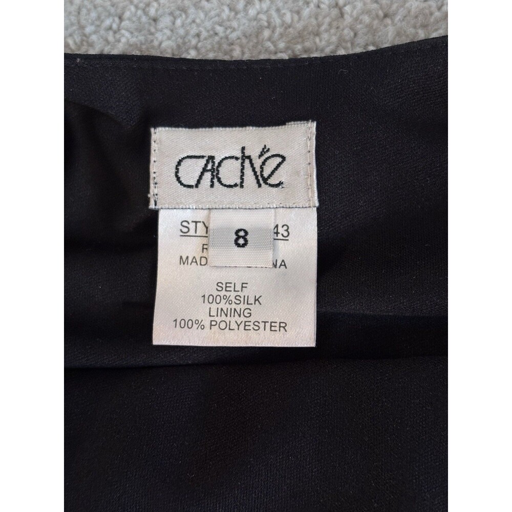 VTG Y2K Cache Silk Maxi Dress Sz 8 Beaded Embroidered Floral Whimsy Fairy Goth - Picture 10 of 16